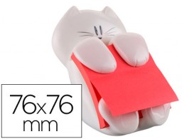 Dispensador de Z-notas adhesivas quita y pon Post-it Z-notes gato blanco  + 1 bloc 76x76mm.